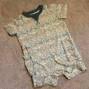 Tea Collection Boys green polka dot Romper - 12-18 - GUC